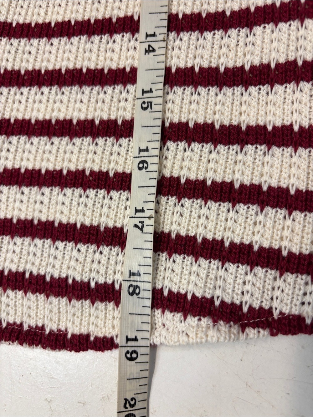 Reitman’s Knit Striped Crochet Button Front V-Neck Vest, size S - Picture 10 of 10